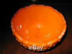 Rare Colororange Slag Smith Glass Footed Milk Glass Bowl