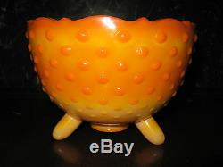 Rare Colororange Slag Smith Glass Footed Milk Glass Bowl