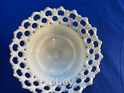 Rare Eapg 8 5/8 Atterbury Milk Glass Tall Compote Lacy-edge Dancing Sailor Exc