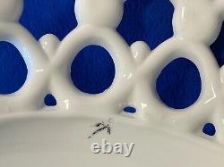 Rare Eapg 8 5/8 Atterbury Milk Glass Tall Compote Lacy-edge Dancing Sailor Exc