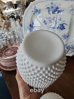 Rare Fenton 11× 7 Hobnail Milk Glass Cookie Jar