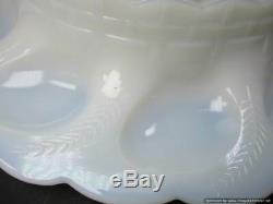 Rare Fenton Glass Amethyst Milk Glass Chicken Hen Server Dish Egg Plate