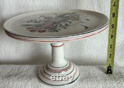 Rare Find 19th Century Challinor Taylor Milk Glass Pedestal Cake Stand Antique