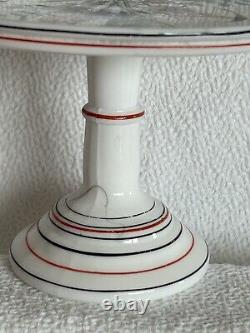 Rare Find 19th Century Challinor Taylor Milk Glass Pedestal Cake Stand Antique