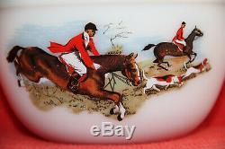 Rare HTF JAJ England Pyrex Vintage Tally Ho / Hunting Scene Bowl Set Complete