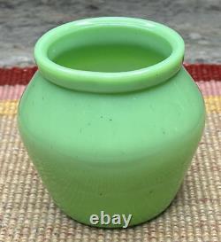 Rare Jadeite Green Milk Glass Bean Pot Container Cansiter Jar Jadite Glass