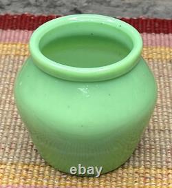 Rare Jadeite Green Milk Glass Bean Pot Container Cansiter Jar Jadite Glass