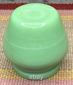 Rare Jadeite Green Milk Glass Bean Pot Container Cansiter Jar Jadite Glass