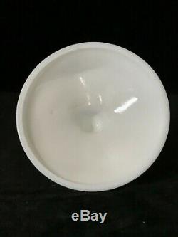 Rare POPE LEO XIII CANDY JAR Covered Dish Antique Opaline Milk Glass C. 1905