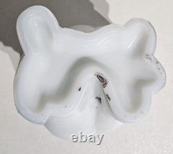 Rare Portieux Vallerysthal Opaline White Milkglass Chef Lidded Opalescent Jar