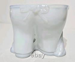 Rare Portieux Vallerysthal Opaline White Milkglass Chef Lidded Opalescent Jar