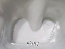 Rare Portieux Vallerysthal Opaline White Milkglass Chef Lidded Opalescent Jar