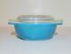 Rare Pyrex Blue 080 Mini Casserole Bowl With Lid Htf Turquoise