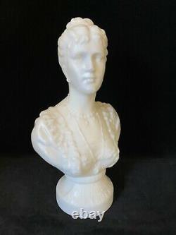 Rare Russian Romanov TSARINA ALEXANDRA BUST Legras Paris Opaline Milk Glass 1896