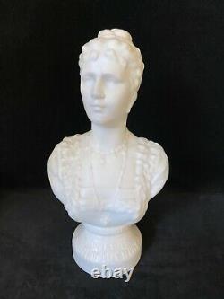 Rare Russian Romanov TSARINA ALEXANDRA BUST Legras Paris Opaline Milk Glass 1896