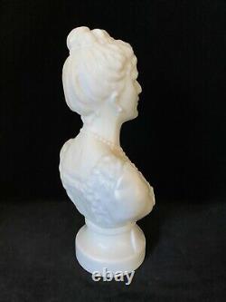 Rare Russian Romanov TSARINA ALEXANDRA BUST Legras Paris Opaline Milk Glass 1896