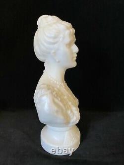 Rare Russian Romanov TSARINA ALEXANDRA BUST Legras Paris Opaline Milk Glass 1896