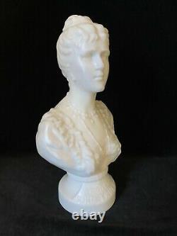 Rare Russian Romanov TSARINA ALEXANDRA BUST Legras Paris Opaline Milk Glass 1896