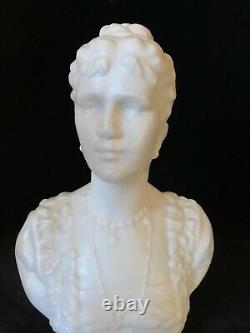 Rare Russian Romanov TSARINA ALEXANDRA BUST Legras Paris Opaline Milk Glass 1896