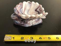 Rare Slag Challinor Taylor Milk Glass Fish Shell Salt Dip Dish