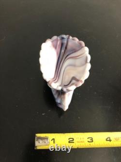 Rare Slag Challinor Taylor Milk Glass Fish Shell Salt Dip Dish