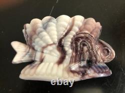 Rare Slag Challinor Taylor Milk Glass Fish Shell Salt Dip Dish