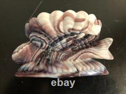 Rare Slag Challinor Taylor Milk Glass Fish Shell Salt Dip Dish