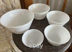 Rare & Vintage Federal Glass Mixing Bowls Set of 5 FREE SHIPPING NO Chips EUC