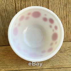Rare Vintage Hazel Atlas Platonite Milk Glass Red Polka Dot Mixing Bowl 8