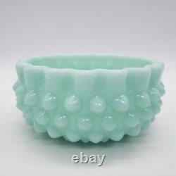 Rare Vintage Light Turquoise Hobnail Milk Glass Candy/powder Dish No LID