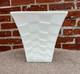Rare Vintage Mckee White Milk Glass Modern Square Art Deco Vase