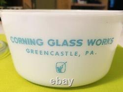 Rare Vintage Pyrex Corning Glass Works Greencastle PA 473 Casserole Dish with Lid