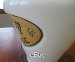 Rare Vintage Qualtop Orange Rochester N. Y. Milk Glass Soda Syrup Dispenser Globe
