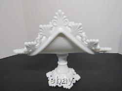 Rare Vintage Westmoreland White Milk Glass Ring and Petal Banana Boat 14 NICE