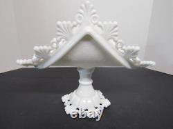 Rare Vintage Westmoreland White Milk Glass Ring and Petal Banana Boat 14 NICE