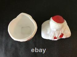 Rare Vtg Fostoria American Milk Glass Santa Claus Cookie Jar Holding Toy Sack