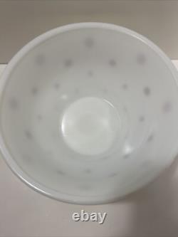 Rare Vtg Mckee White Milk Glass Red Polkadot Bell Shap Bowl