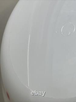 Rare Vtg Mckee White Milk Glass Red Polkadot Bell Shap Bowl