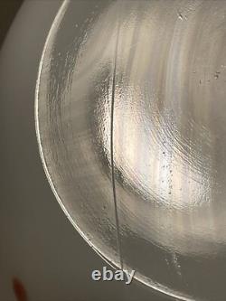 Rare Vtg Mckee White Milk Glass Red Polkadot Bell Shap Bowl