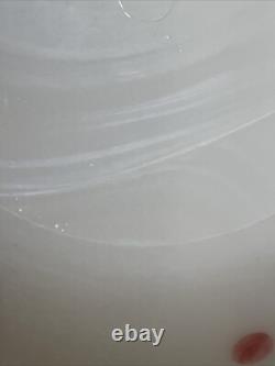 Rare Vtg Mckee White Milk Glass Red Polkadot Bell Shap Bowl