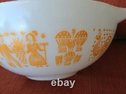 Rare Vtg Pyrex Orange Pumpkin Amish Butterprint Cinderella Bowl #444