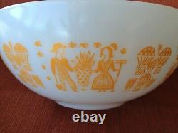 Rare Vtg Pyrex Orange Pumpkin Amish Butterprint Cinderella Bowl #444