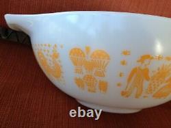 Rare Vtg Pyrex Orange Pumpkin Amish Butterprint Cinderella Bowl #444