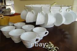 Rear Vintage Colony Milk Glass Punch Bowl Set