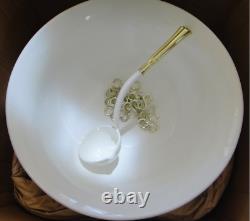 Rear Vintage Colony Milk Glass Punch Bowl Set