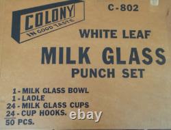 Rear Vintage Colony Milk Glass Punch Bowl Set