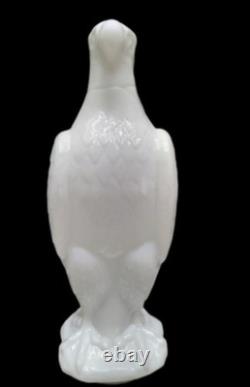 Reproduction Milk Glass White Eagle Gasoline Globe with a rounded beak & 6 inch