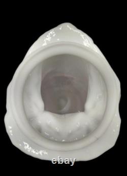 Reproduction Milk Glass White Eagle Gasoline Globe with a rounded beak & 6 inch