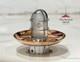 Retro Industrial Aluminum Ceiling Lamp With Copper Shade & White Milk Glass
