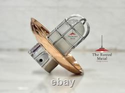 Retro Industrial Aluminum Ceiling Lamp with Copper Shade & White Milk Glass